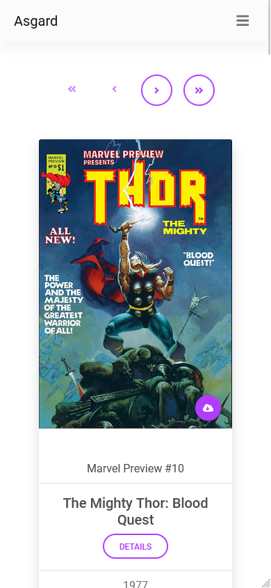 Asgard Comics Cards List View