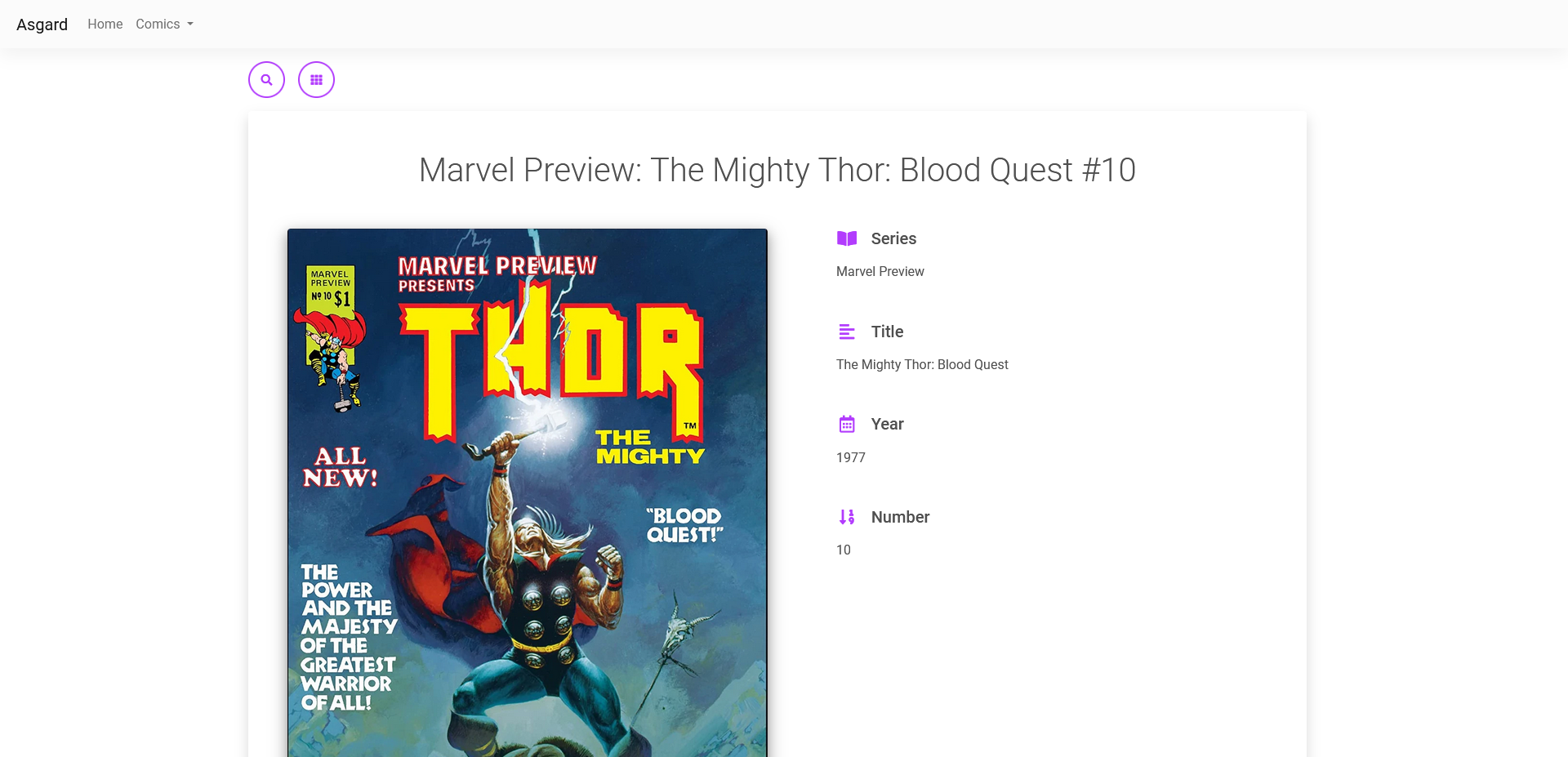 Asgard Comics Comic Details View