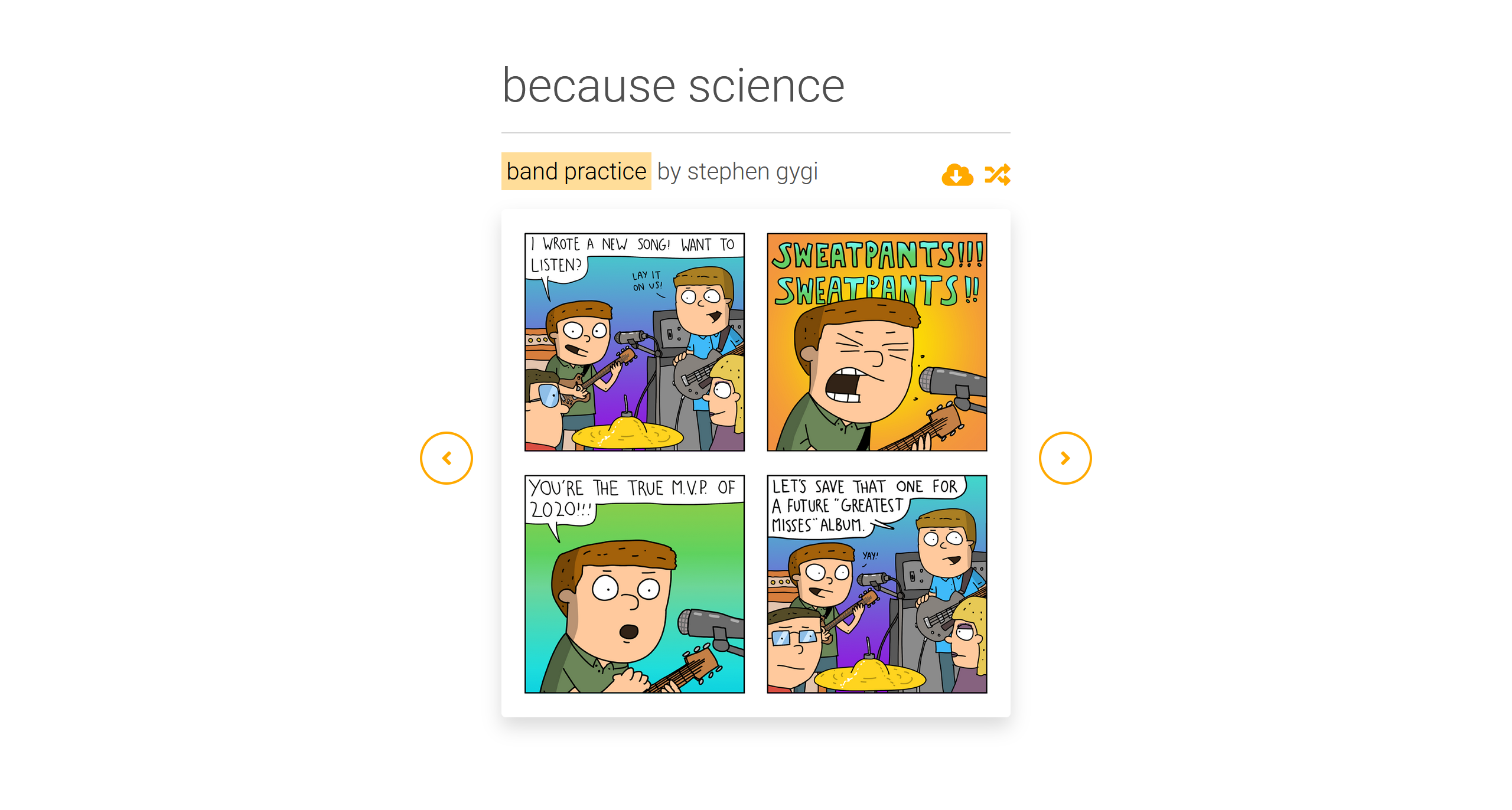 Stephen Gygi (Because Science) Comics Reader Website
